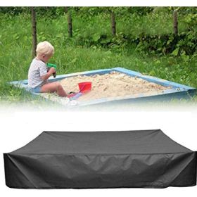 Sandbox Cover, Square Protective Cover for Sand and Toys Away from Dust and Rain, Sandbox Canopy with Drawstring - Black - 150*150cm
