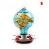 Hummingbird Feeder for Outdoors Hand Blown Colorful Glass Feeder with Ant Moat Gardening Supplies Bird Feeder Ant Proof - b