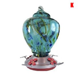 Hummingbird Feeder for Outdoors Hand Blown Colorful Glass Feeder with Ant Moat Gardening Supplies Bird Feeder Ant Proof - k