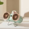 1pc Dual-head desk Fans; fanLithium Battery Sunset Double Head Spray Fan DM-33A Configuration Charging Line - Peppermint green