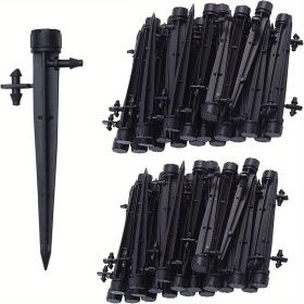 20pcs/50pcs Drip Emitters Perfect For 4/7mm Tube PE Pipe; 8 Holes; Adjustable 360 Degree Water Flow Irrigation Drippers On Stake For Flower Bed; Garde