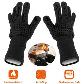 BBQ Gloves 1472¬∞F Heat Resistant Grill Gloves Anti-slip Carbon Fiber BBQ Gloves - Black