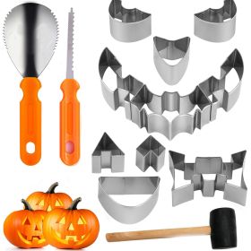 Pumpkin Carving Kit with Stencils Halloween 13PCS - 13 Pcs