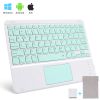 Wireless Bluetooth Keyboard with Touchpad for iPad Keybaord iPhone Samsung Galaxy Xiaomi Huawei Microsoft Surface HP - green square - Brown Switch