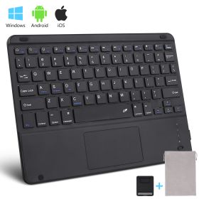 Wireless Bluetooth Keyboard with Touchpad for iPad Keybaord iPhone Samsung Galaxy Xiaomi Huawei Microsoft Surface HP - black square - Brown Switch