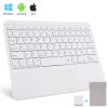 Wireless Bluetooth Keyboard with Touchpad for iPad Keybaord iPhone Samsung Galaxy Xiaomi Huawei Microsoft Surface HP - white square - Brown Switch