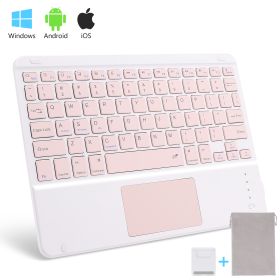 Wireless Bluetooth Keyboard with Touchpad for iPad Keybaord iPhone Samsung Galaxy Xiaomi Huawei Microsoft Surface HP - pink square - Brown Switch
