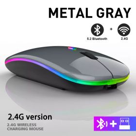 Rechargeable Bluetooth Wireless Mouse with 2.4GHz USB RGB 1600DPI Mouse for Computer Laptop Tablet PC Macbook Gaming Mouse Gamer - Dual Mode Wireless