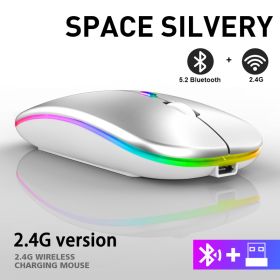 Rechargeable Bluetooth Wireless Mouse with 2.4GHz USB RGB 1600DPI Mouse for Computer Laptop Tablet PC Macbook Gaming Mouse Gamer - Dual Mode Wireless1