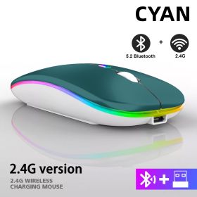 Rechargeable Bluetooth Wireless Mouse with 2.4GHz USB RGB 1600DPI Mouse for Computer Laptop Tablet PC Macbook Gaming Mouse Gamer - Dual Mode Wireless4