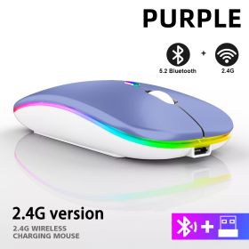 Rechargeable Bluetooth Wireless Mouse with 2.4GHz USB RGB 1600DPI Mouse for Computer Laptop Tablet PC Macbook Gaming Mouse Gamer - Dual Mode Wireless3