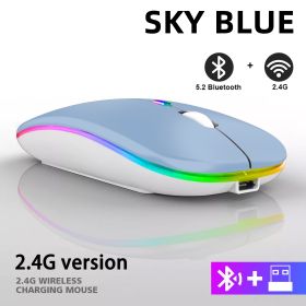 Rechargeable Bluetooth Wireless Mouse with 2.4GHz USB RGB 1600DPI Mouse for Computer Laptop Tablet PC Macbook Gaming Mouse Gamer - Dual Mode Wireless2