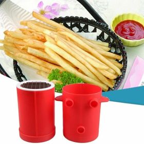 Home French Fries Maker Potato Chips Strip Slicer Cutter Chopper Chips Machine - Red