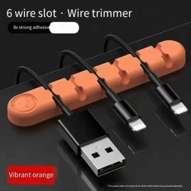 Creative Desktop Cable Organizer Computer Wire USB Charging Cable Mobile Phone Charging Cable Organizer Silicone Cable Winder - Orange