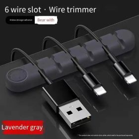 Creative Desktop Cable Organizer Computer Wire USB Charging Cable Mobile Phone Charging Cable Organizer Silicone Cable Winder - Grey