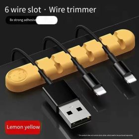 Creative Desktop Cable Organizer Computer Wire USB Charging Cable Mobile Phone Charging Cable Organizer Silicone Cable Winder - Yellow