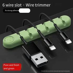 Creative Desktop Cable Organizer Computer Wire USB Charging Cable Mobile Phone Charging Cable Organizer Silicone Cable Winder - Green