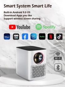 FMUSER Y3 250ANSI 1920x1080 Interactive Android 9.0 Full HD 1080p LED Projector; Dust Proof Portable WIFI Video Projetor Beamer - Android with Real Ne