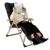 67x22in Chaise Lounger Cushion Recliner Rocking Chair Sofa Mat Deck Chair Cushion - Black