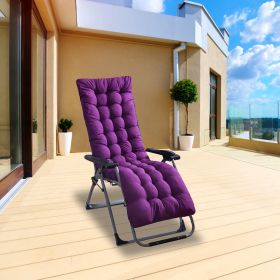 67x22in Chaise Lounger Cushion Recliner Rocking Chair Sofa Mat Deck Chair Cushion - Purple