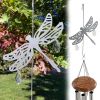 Dragonfly Hanging Hook for Wind Chimes, Bird Feeders, Plants, Memorial Garden - Silver Dragonfly with Crystal Prisms by Weathered Raindrop - Default T