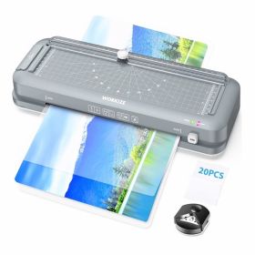 Laminator; A4 Laminator Machine; WORIKIZE Thermal Laminator with Laminating Sheets 20 Pouches for Home Office School; OL188; Gray - as picture