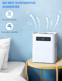 5L Evaporative Humidifiers for Bedroom;  No Mist Humidifiers for Baby - White