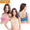 3 Pack Sport Bras For Women Seamless Wire free Bra Light Support Tank Tops For Fitness Workout Sports Yoga Sleep Wearing - LP_LB_Nude - S