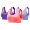 3 Pack Sport Bras For Women Seamless Wire free Bra Light Support Tank Tops For Fitness Workout Sports Yoga Sleep Wearing - PP_GY_MelonRed - M