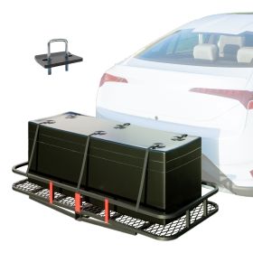 60" x 24" x 6" Hitched Mounted Folding Cargo Basket with a 500 lb Capacity for Car SUV Truck Trailer, Black - 60" x 24" x 6"