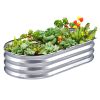 VEVOR Galvanized Raised Garden Bed Planter Box 94.5x47.2x23.6" Flower Vegetable - 47.2x23.6x11.8 inch