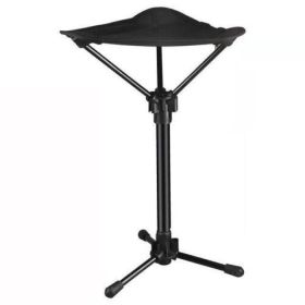 Outdoor Portable Retractable Stool Fishing Summer Hiking Chair Travel Fordable Stool - black
