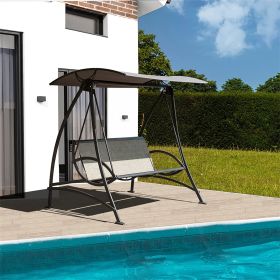 3-Seat Patio Swing Chair, Outdoor Porch Swing with Adjustable Canopy and Durable Steel Frame, Patio Swing Glider for Garden, Deck, Porch, Backyard - a