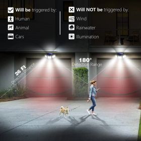 2 Pack Solar Lights Outdoor 128 LED 800LM Cordless LED Solar Motion Sensor Lights IP65 Waterproof Security LED Flood Light - LED Solar Motion Sensor L