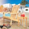 Adirondack Chair Solid Wood Outdoor Patio Furniture for Backyard, Garden, Lawn, Porch - Natural - as Pic