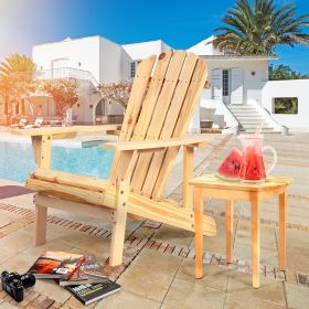 Adirondack Chair Solid Wood Outdoor Patio Furniture for Backyard, Garden, Lawn, Porch - Natural - as Pic