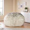 Schley Modern Glam 5 Foot Short Faux Fur Bean Bag, White and Gray - as Pic