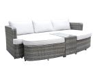 Direct Wicker 4-PC Outdoor Wicker Patio Furniture Sofa Luxury Comfort Wicker Sofa - Gray