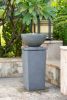 44.5" Polyresin Gray Zen Bowl Water Fountain, Outdoor Bird Feeder /Bath Fountains, Relaxing Water Feature for Garden Lawn Backyard Porch - as Pic