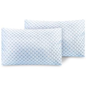 Cooling Memory Foam Pillow Ventilated Soft Bed Pillow w/ Cooling Gel Infused Memory Foam 2Pcs Queen Size - 2Pcs_King