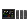 WIRELESS COLOR WEATHER STATION WITH 3 REMOTE SENSORS - Black