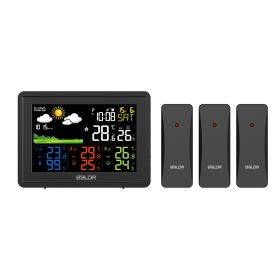 WIRELESS COLOR WEATHER STATION WITH 3 REMOTE SENSORS - Black
