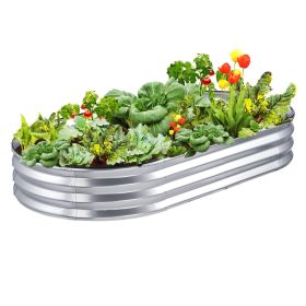 VEVOR Galvanized Raised Garden Bed Planter Box 94.5x47.2x23.6" Flower Vegetable - 70.9x35.4x11.8 inch