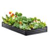 VEVOR Galvanized Raised Garden Bed Planter Box 94.5x47.2x23.6" Flower Vegetable - 94.5x47.2x11.8 inch