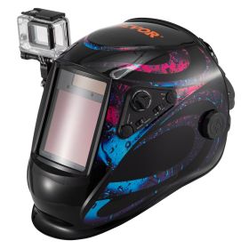 VEVOR True Color Solar Powered Auto Darkening Welding Helmet, 4 Arc Sensor Wide Shade 5-8/9-13 for TIG MIG ARC Welding Hood Mask - Basic