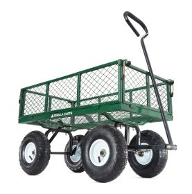 GOR400 400-lb. Steel Mesh Garden Cart with 10" Tires - Green