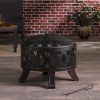 26" Wood Burning Outdoor Fire Pit - black
