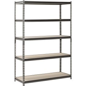 Muscle Rack 48"W x 18"D x 72"H 5-Shelf Steel Freestanding Shelves, Silver - Silver