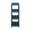 HART 4 Tier 20" x 48" Interlocking Plastic Storage Shelving Unit, Black - Black