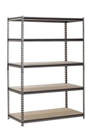 Muscle Rack 48"W x 24"D x 72"H 5-Shelf Steel Freestanding Shelves, Silver-Vein - Silver-Vein